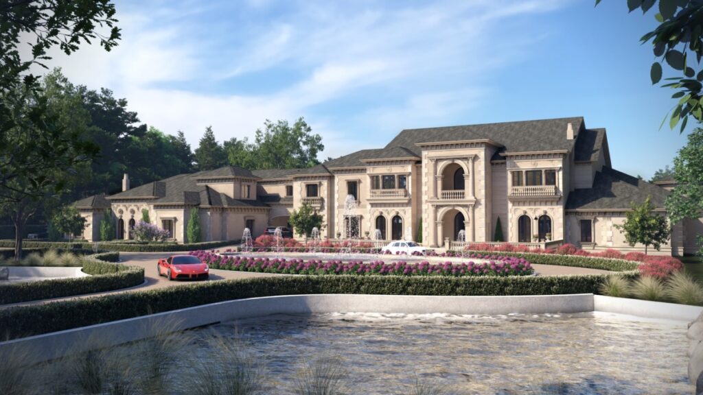 House with a fountain