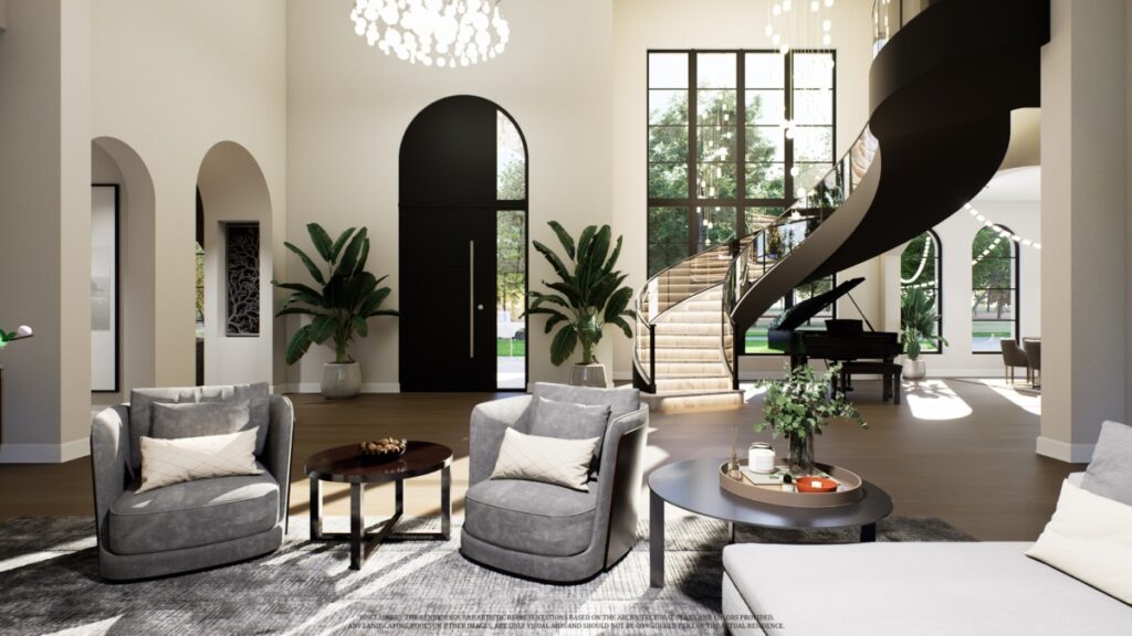 Foyer with lounge chair