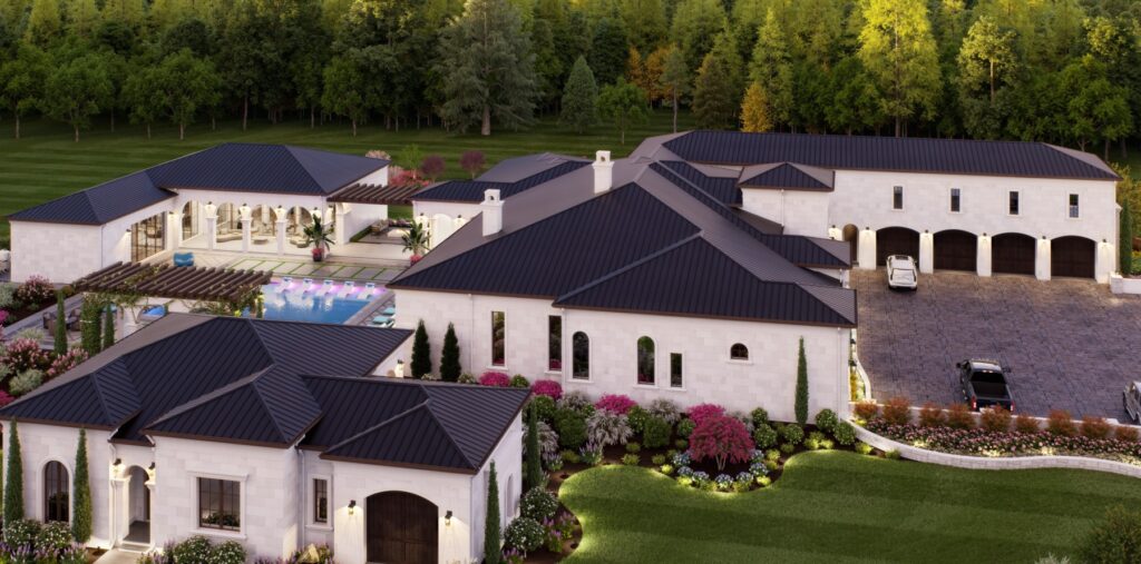 side view modern custom home