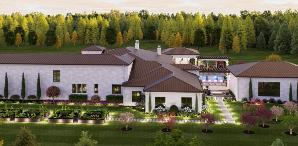 side view modern custom home