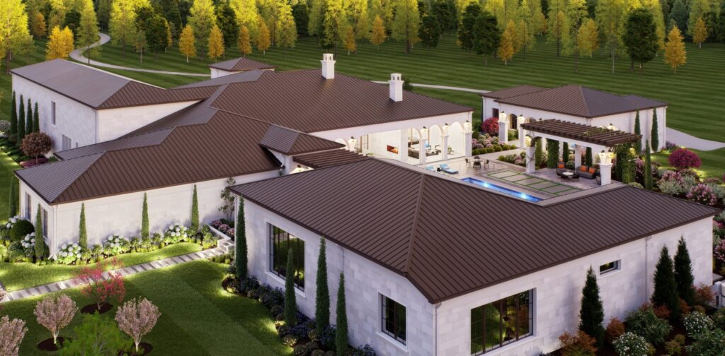 side view modern custom home