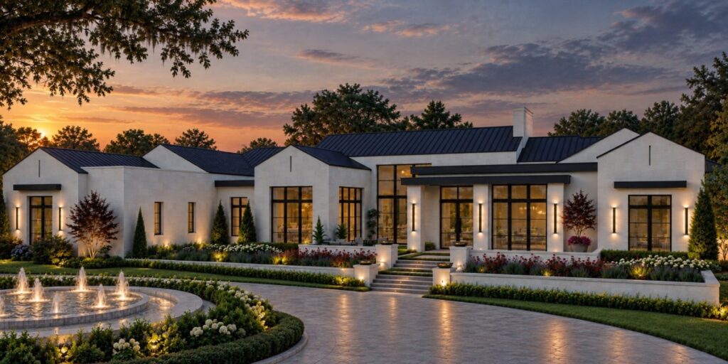 Driveway with stairs leading to front of house