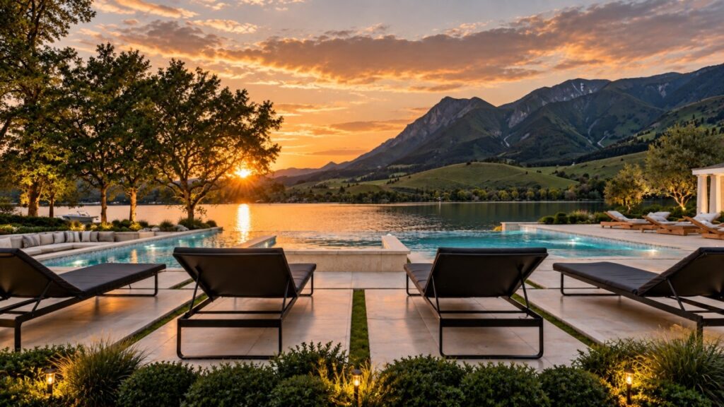 mountain view from pool
