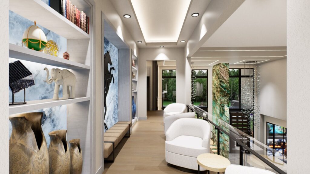 loft with club chairs