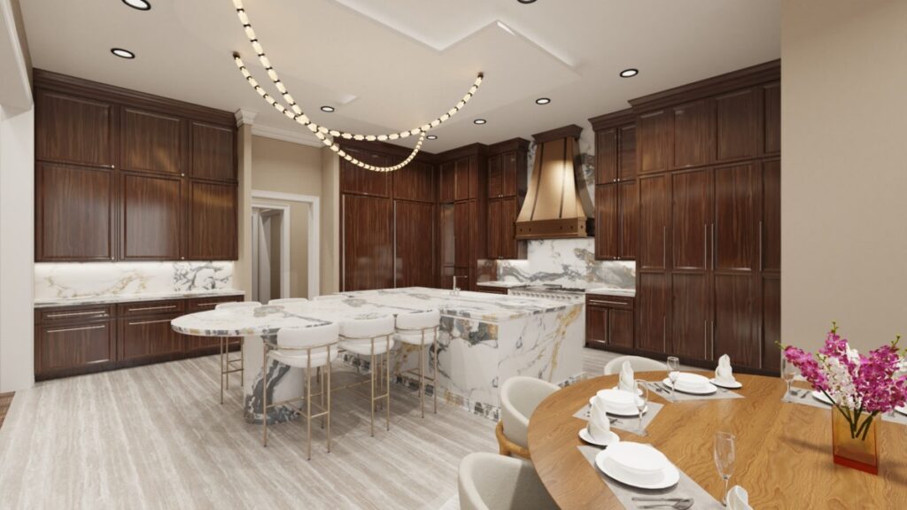 Marble kitchen island
